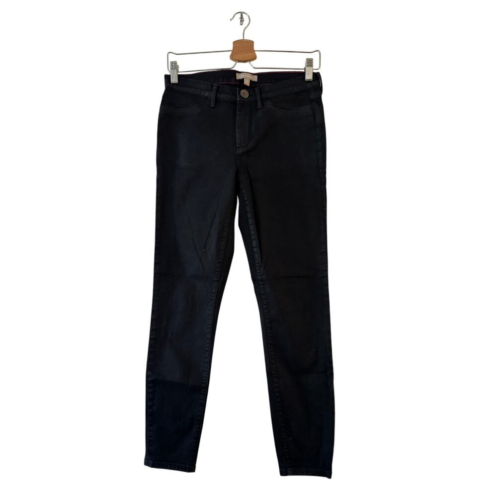 Banana Republic Waxed Skinny Jeans Women's Size 28 Black Denim‎